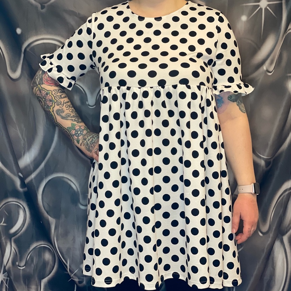 Polka dot babydoll dress